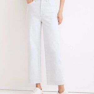 Perfect vintage wide-leg crop jeans in bosworth wash, destructed, size 25